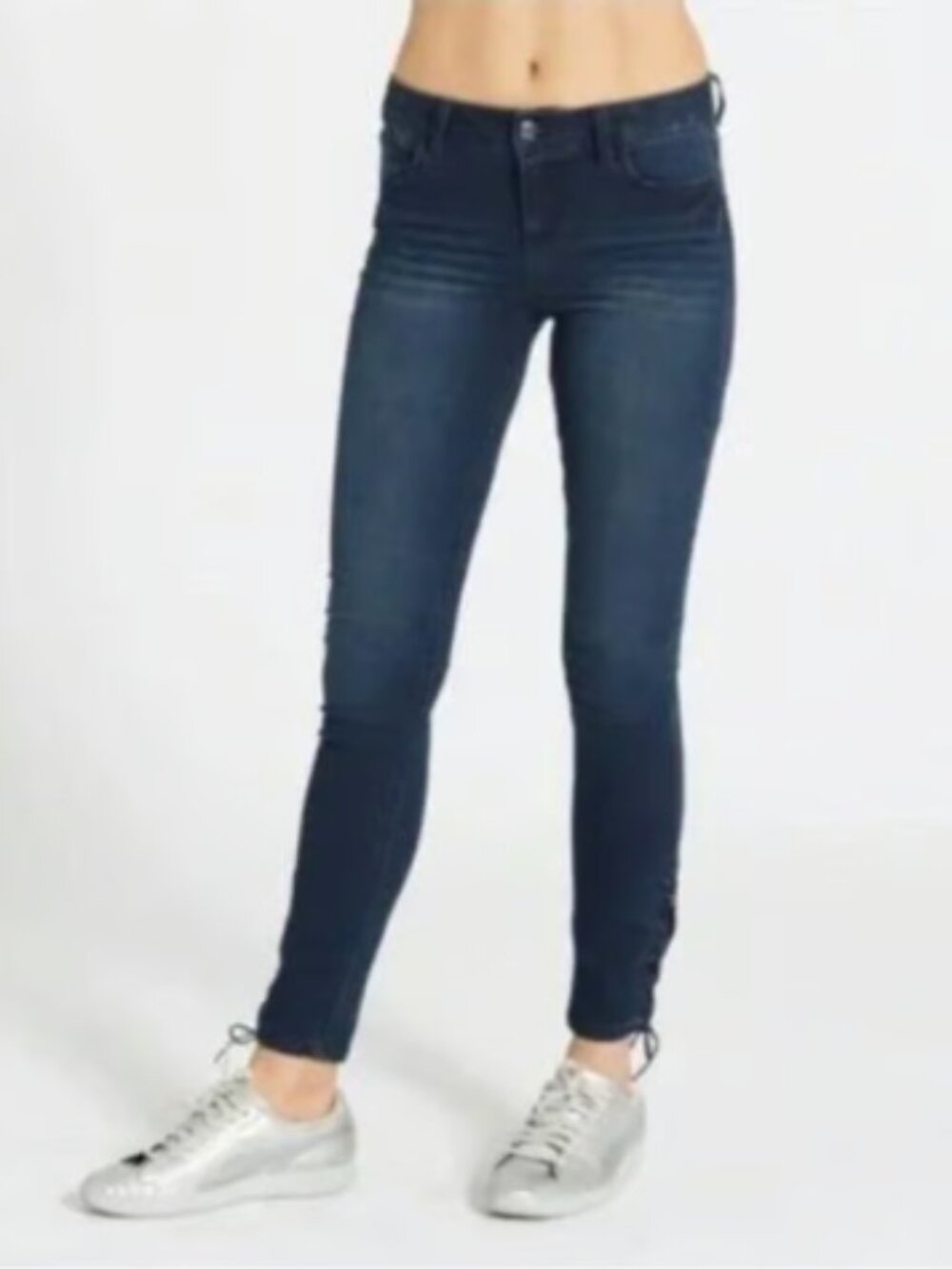 Adam Levine Collection Lace-Up Ankle Tie Jeans Juniors Size 13 NEW NWOT